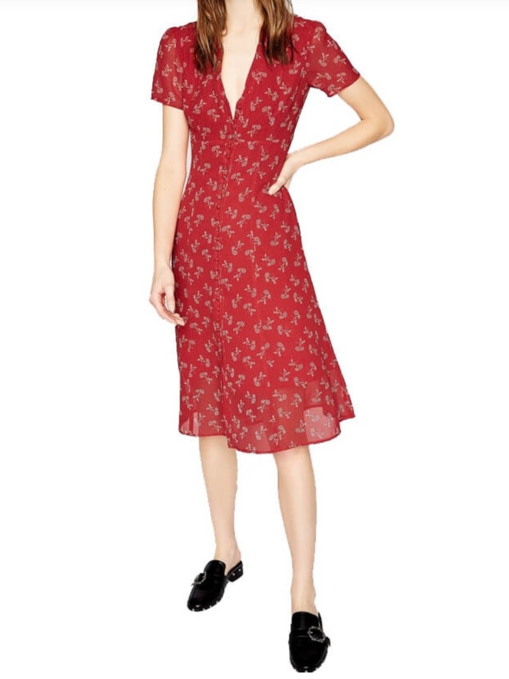The Kooples Bloom Print Midi Dress